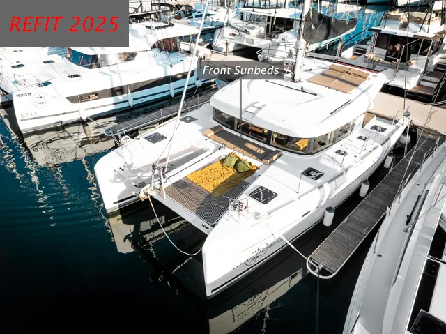 Exterior view of NEMO, a Lagoon 39 catamaran at Grad Šibenik, Croatia
