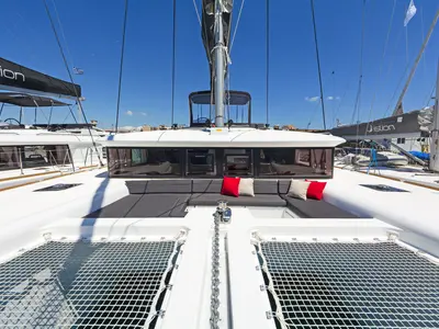 Deck of Thetis, a Lagoon 450 Fly catamaran at Municipal Unit of Rhodes, Greece