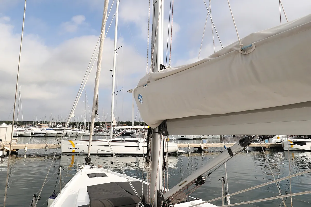 Deck of Susso, a Hanse 455 - 3 cab. sailboat at Biograd na Moru, Croatia