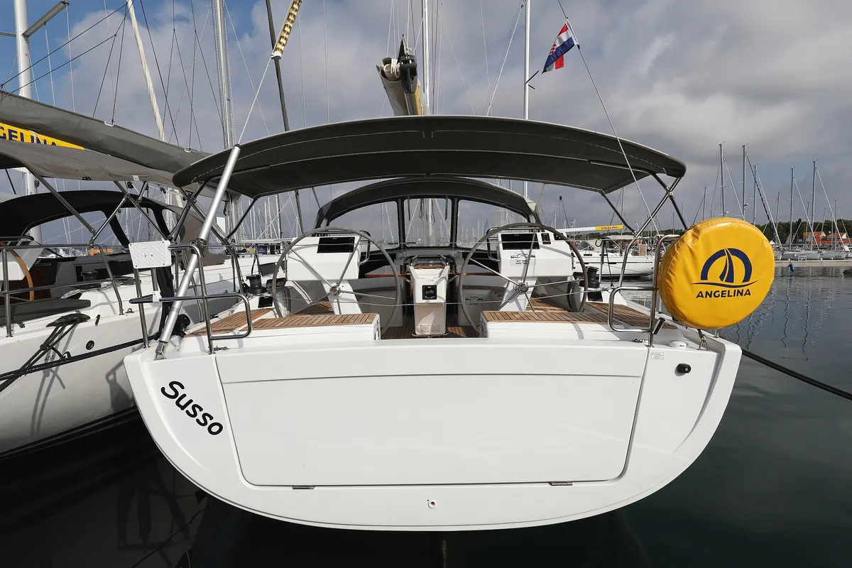 Exterior view of Susso, a Hanse 455 - 3 cab. sailboat at Biograd na Moru, Croatia