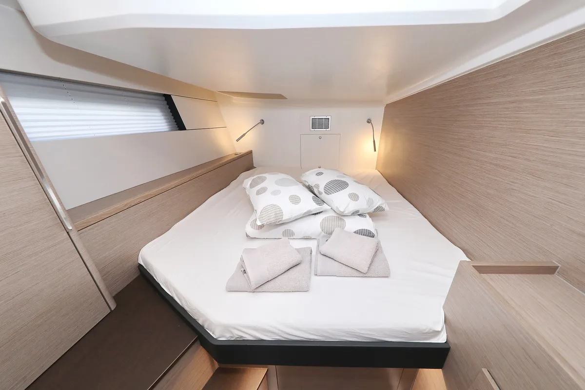 Cabin on Simply Relax, a Hanse 460 sailboat at Sukošan, Croatia