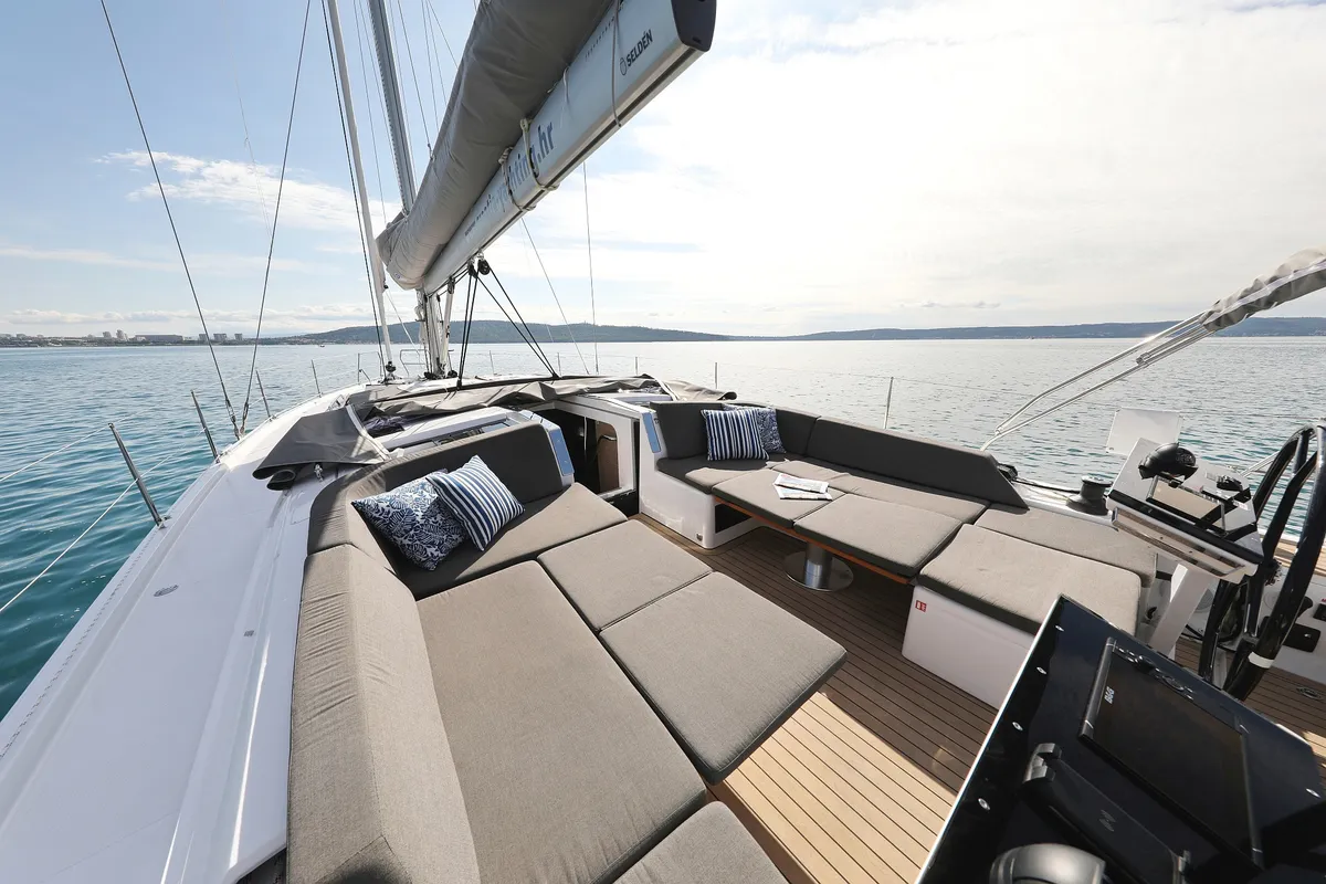 Deck of Simply Relax, a Hanse 460 sailboat at Sukošan, Croatia