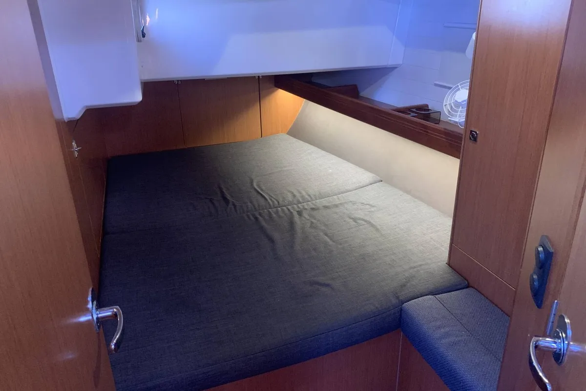 Cabin on CJ, a Bavaria Cruiser 46 sailboat at Municipal Unit of Lefkada, Greece