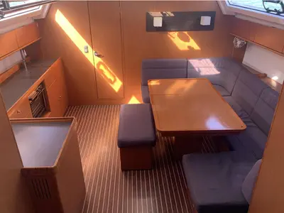 Salon of CJ, a Bavaria Cruiser 46 sailboat at Municipal Unit of Lefkada, Greece