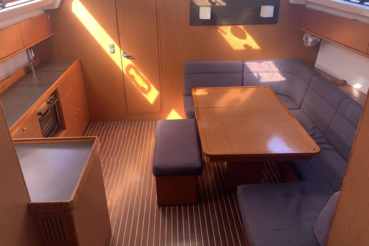 Salon of CJ, a Bavaria Cruiser 46 sailboat at Municipal Unit of Lefkada, Greece