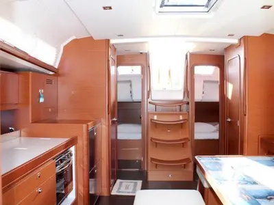 Galley of Why not 13, a Dufour 460 Grand Large sailboat at Municipal Unit of Lefkada, Greece