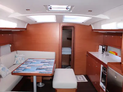 Salon of Why not 13, a Dufour 460 Grand Large sailboat at Municipal Unit of Lefkada, Greece