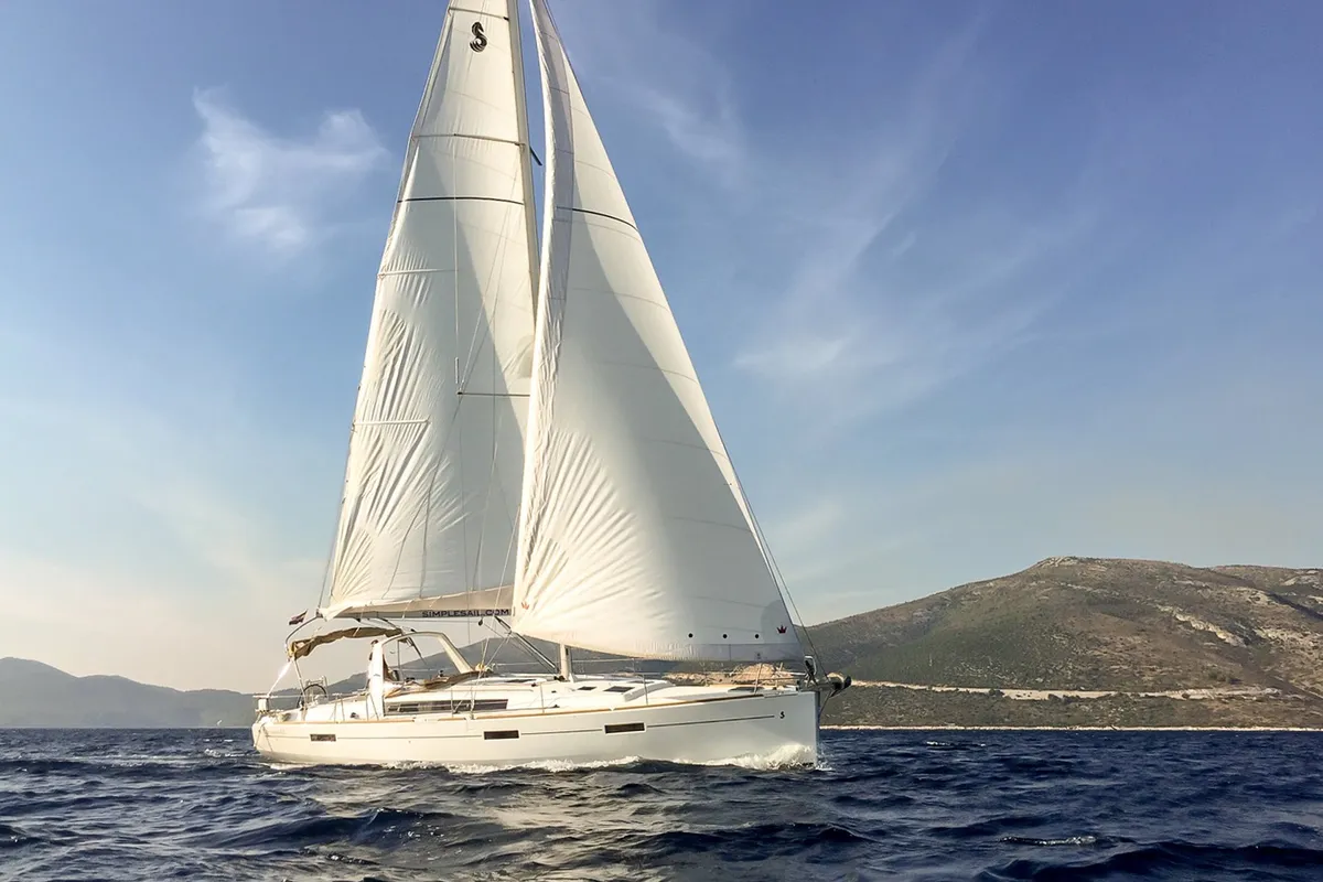 Exterior view of Slide, a Beneteau Oceanis 45 sailboat at Tivat, Montenegro
