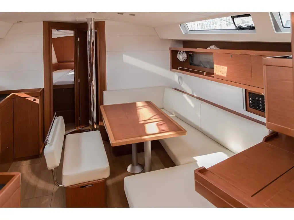Salon of Slide, a Beneteau Oceanis 45 sailboat at Tivat, Montenegro