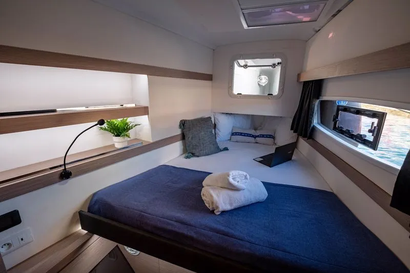 Cabin on Artemis, a Fountaine Pajot Isla 40 catamaran at Municipal Unit of Lefkada, Greece