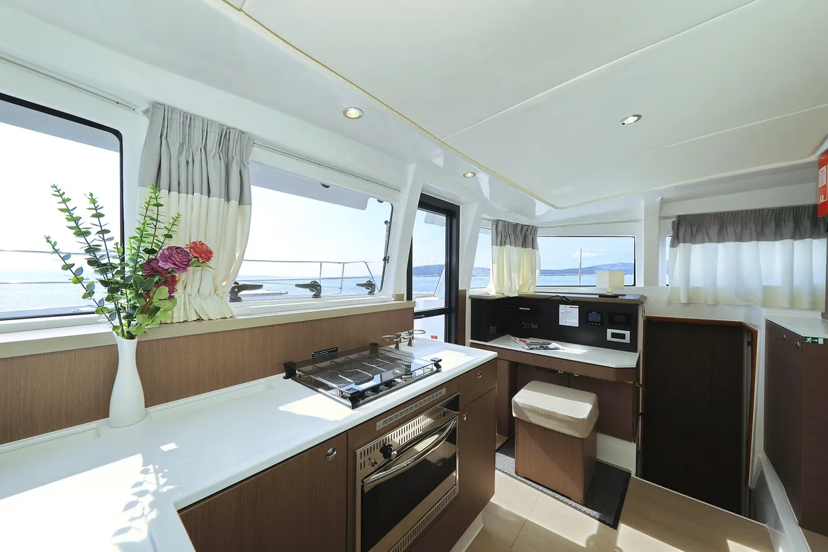 Galley of Clair de Lune, a Bali 4.2 catamaran at Grad Kaštela, Croatia