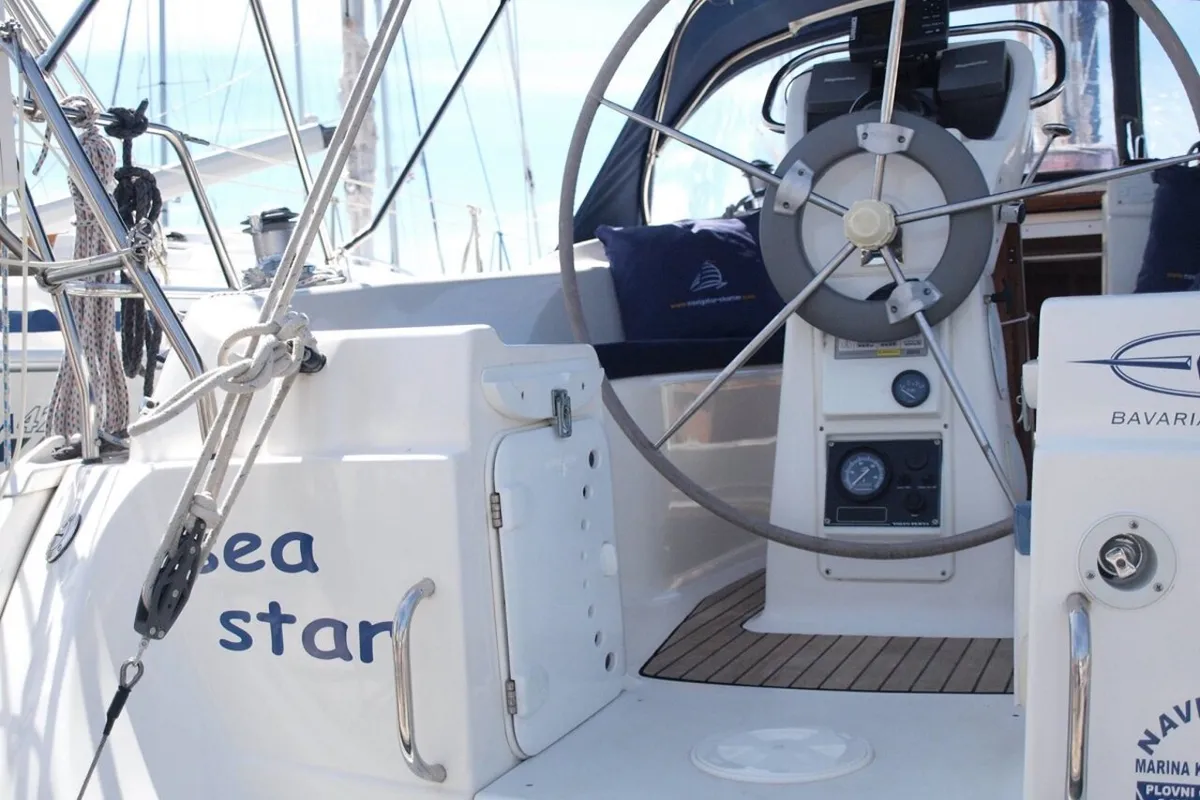 Exterior view of Sea Star, a Bavaria 32 sailboat at Primošten, Croatia