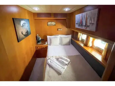 Cabin on Sirocco, a Gulet Motoryacht motor yacht at Fethiye, Turkey