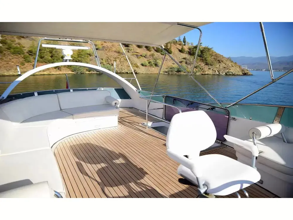 Cockpit of Sirocco, a Gulet Motoryacht motor yacht at Fethiye, Turkey