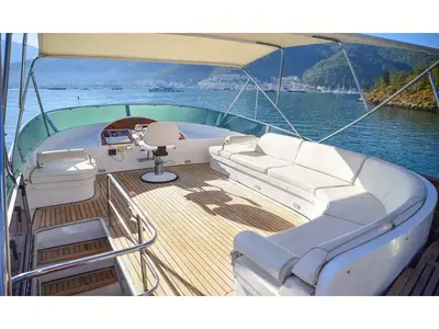 Cockpit of Sirocco, a Gulet Motoryacht motor yacht at Fethiye, Turkey