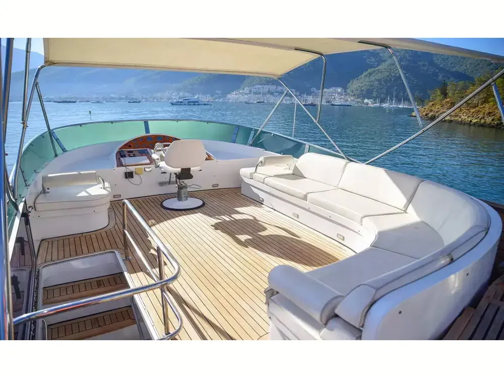 Cockpit of Sirocco, a Gulet Motoryacht motor yacht at Fethiye, Turkey