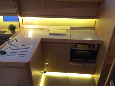 Galley of Iliana, a Dufour 412 GL sailboat at Kontokali, Greece