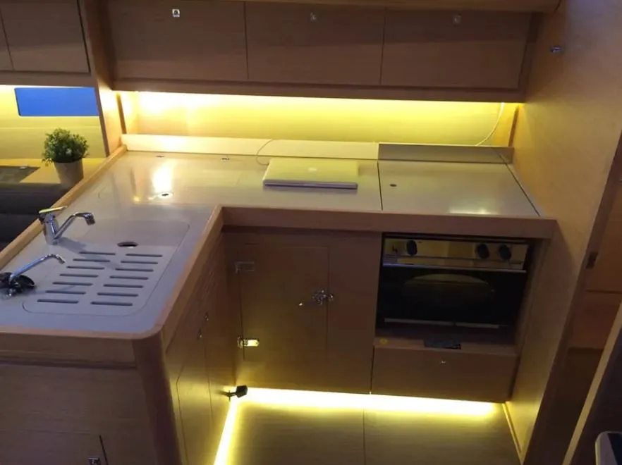 Galley of Iliana, a Dufour 412 GL sailboat at Kontokali, Greece