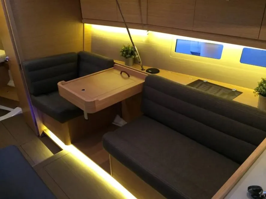 Salon of Iliana, a Dufour 412 GL sailboat at Kontokali, Greece