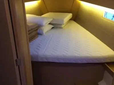Cabin on Iliana, a Dufour 412 GL sailboat at Kontokali, Greece