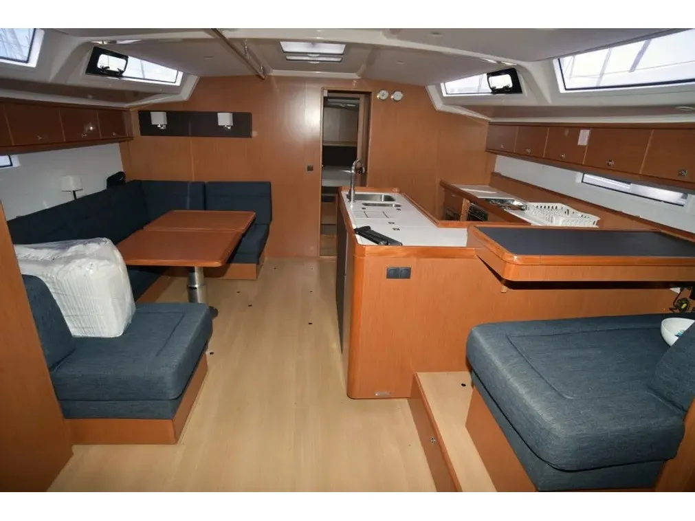 Salon of Agamemnon, a Bavaria Cruiser 56 sailboat at Kavala, Greece
