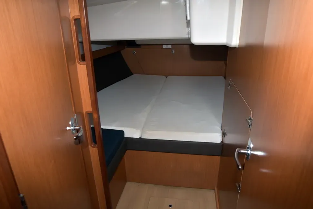 Cabin on Agamemnon, a Bavaria Cruiser 56 sailboat at Kavala, Greece