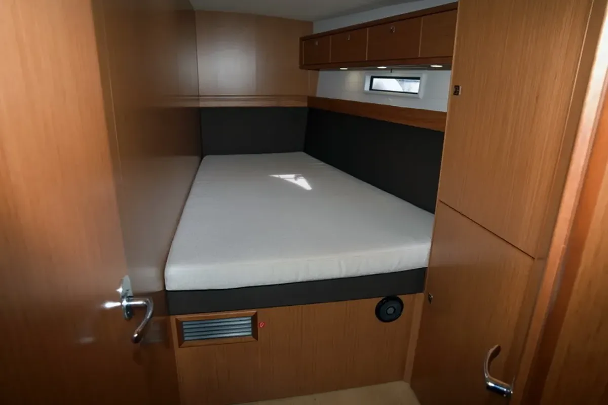Cabin on Agamemnon, a Bavaria Cruiser 56 sailboat at Kavala, Greece