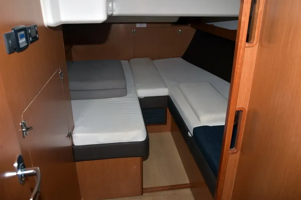 Cabin on Agamemnon, a Bavaria Cruiser 56 sailboat at Kavala, Greece