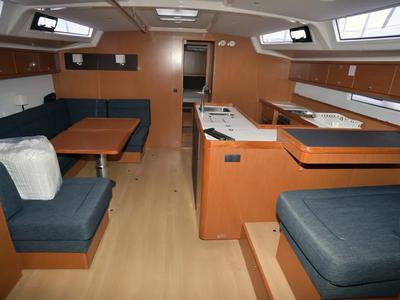 Salon of Agamemnon, a Bavaria Cruiser 56 sailboat at Kavala, Greece