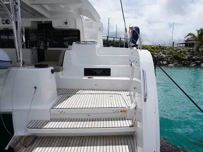 Ghost Buster, a Lagoon 46 catamaran at Roche Caiman, Seychelles