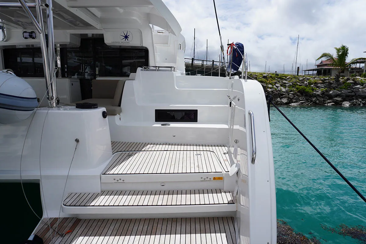Ghost Buster, a Lagoon 46 catamaran at Roche Caiman, Seychelles