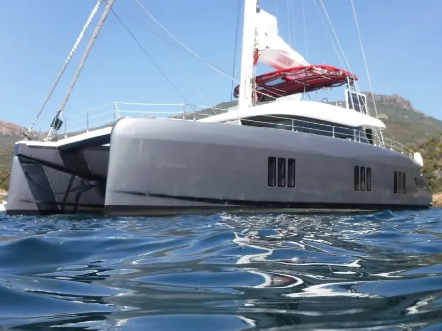 Exterior view of Liberta, a Sunreef 50 catamaran at Alameda, United States
