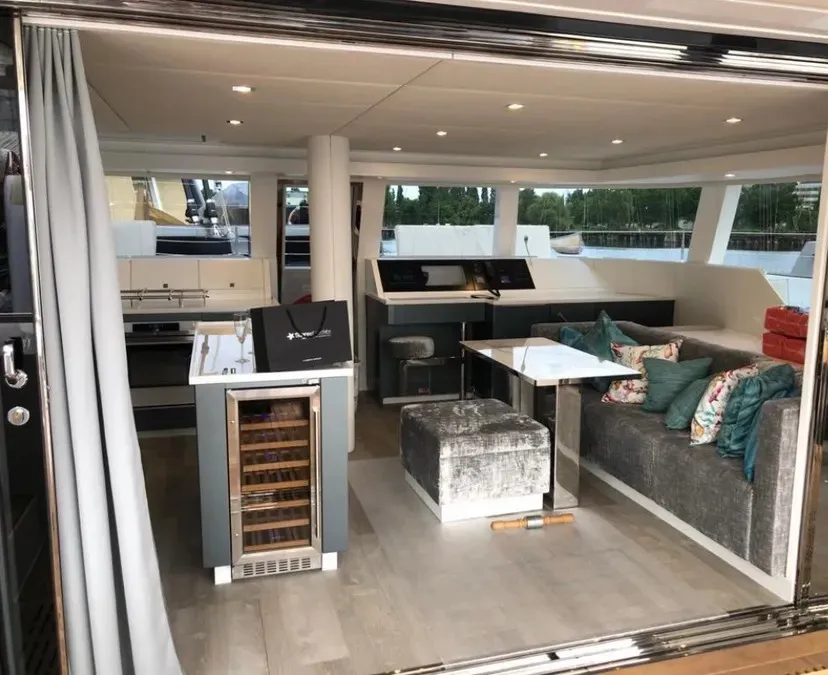 Salon of Liberta, a Sunreef 50 catamaran at Alameda, United States