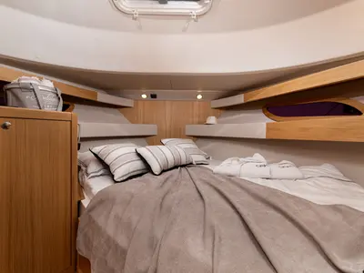 Cabin on Gaja, a SAS - Vektor Adriana 36 motorboat at Novi Vinodolski, Croatia