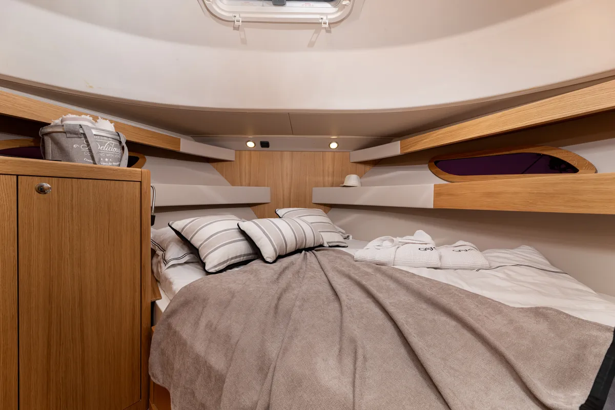Cabin on Gaja, a SAS - Vektor Adriana 36 motorboat at Novi Vinodolski, Croatia
