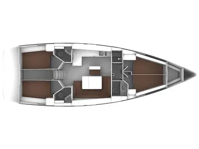 Floor plan of Andrea, a Bavaria Cruiser 46 sailboat at Pirovac, Croatia