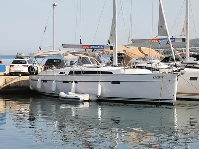 Exterior view of Andrea, a Bavaria Cruiser 46 sailboat at Pirovac, Croatia