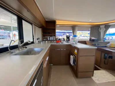 Galley of Ciao for now, a Lagoon 46 catamaran at Road Town, British Virgin Islands