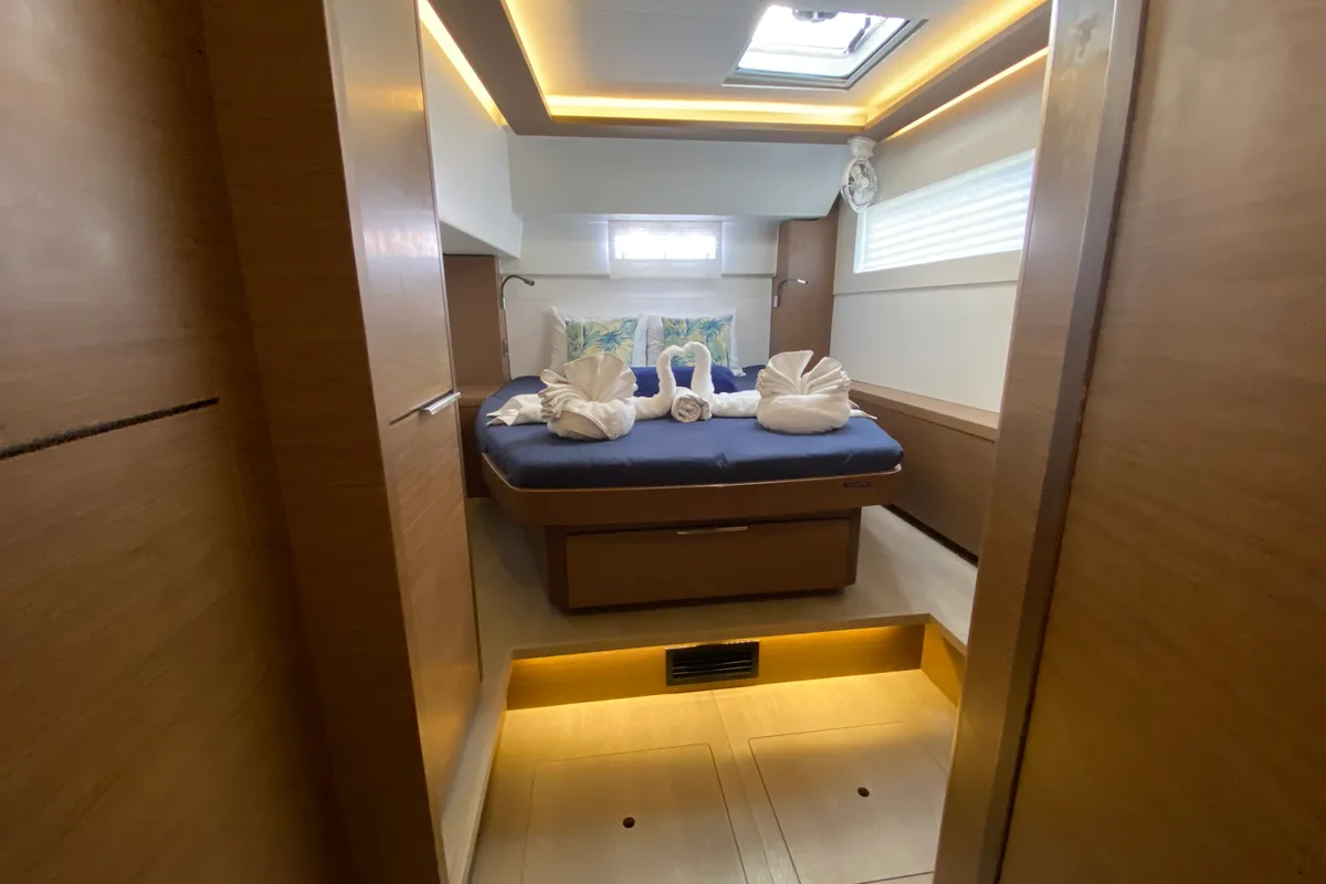 Cabin on Ciao for now, a Lagoon 46 catamaran at Road Town, British Virgin Islands