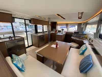 Salon of Ciao for now, a Lagoon 46 catamaran at Road Town, British Virgin Islands
