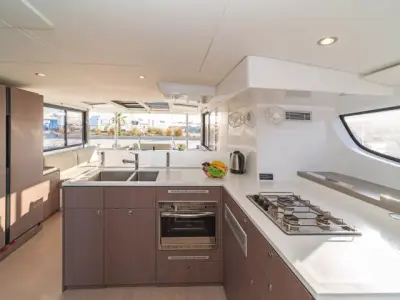 Galley of Aria, a Bali 4.6 catamaran at Municipal Unit of Lefkada, Greece