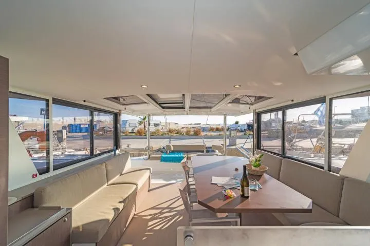 Salon of Aria, a Bali 4.6 catamaran at Municipal Unit of Lefkada, Greece