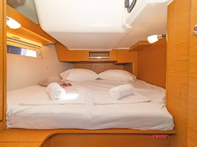 Cabin on Agnes, a Dufour 390 sailboat at Kos, Greece