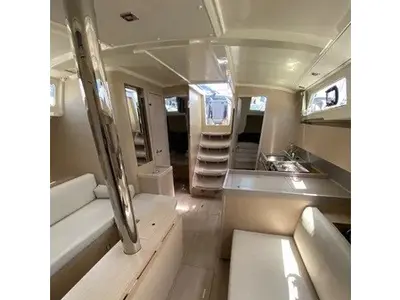 Salon of Kalypso, a Beneteau Oceanis 41.1 sailboat at Kos, Greece