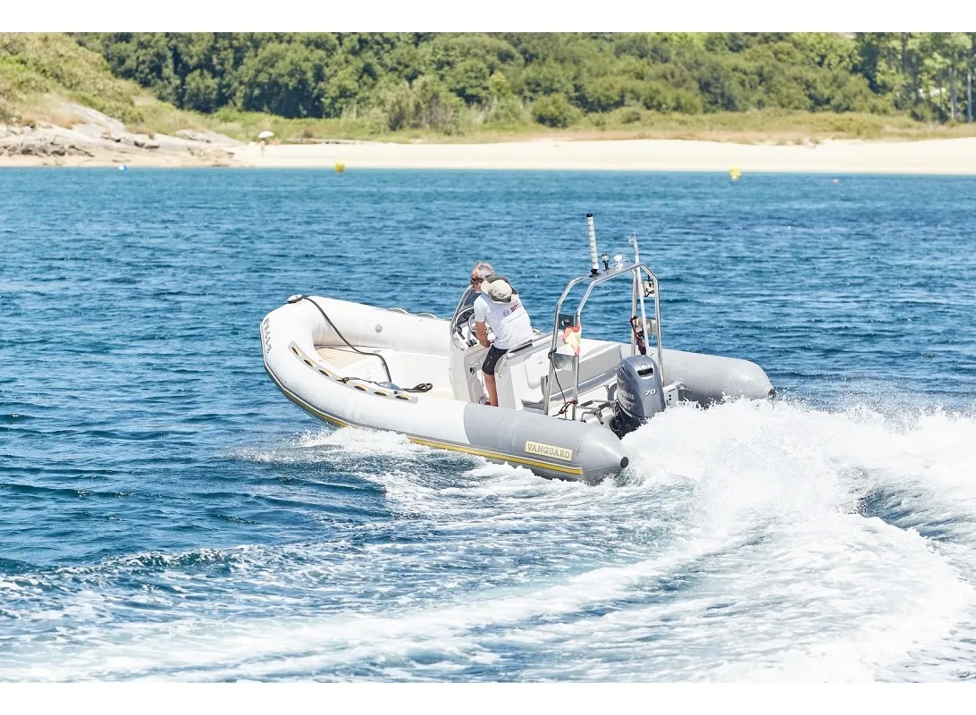 Exterior view of Gulet Vanguard DR-560, a motorboat at Vigo, Spain
