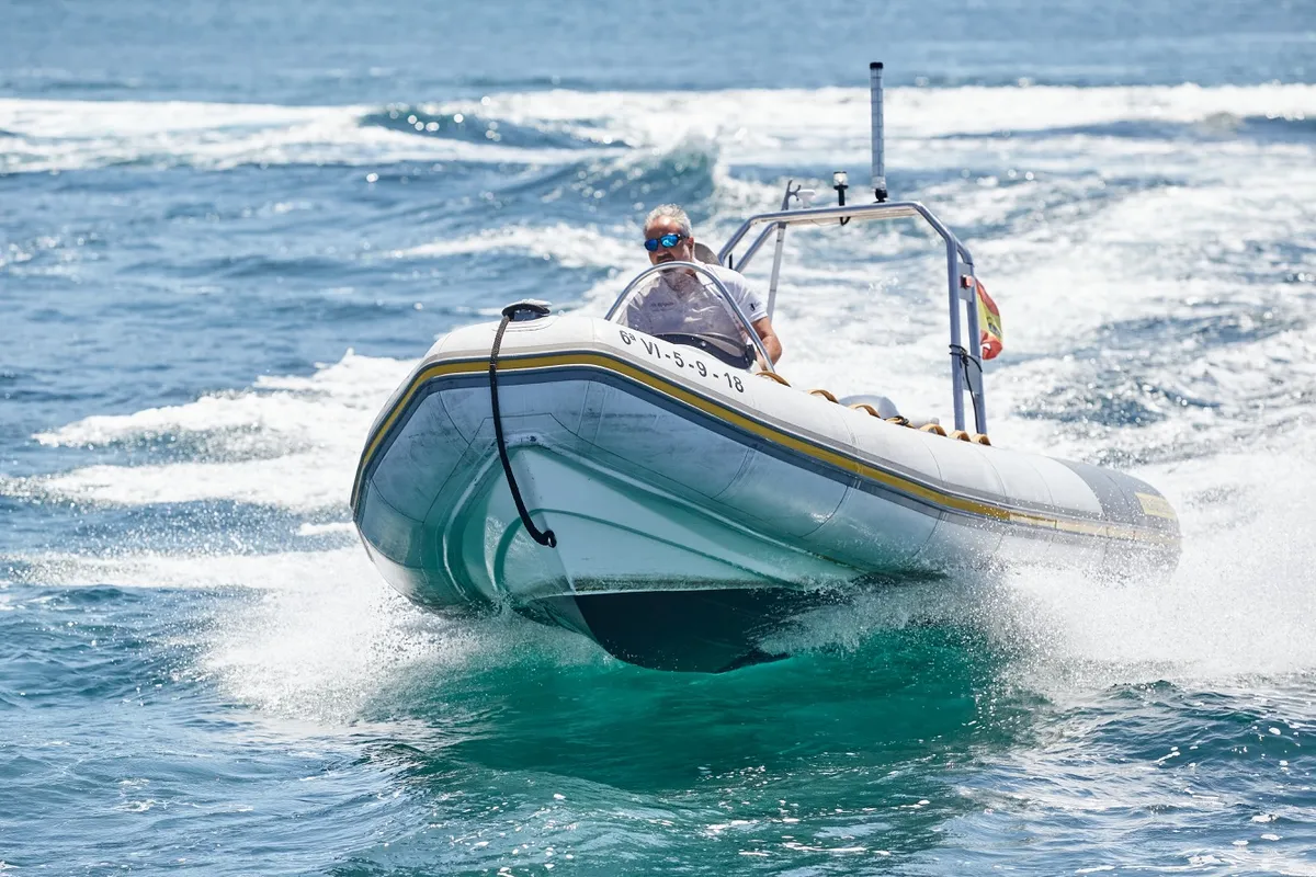 Exterior view of Gulet Vanguard DR-560, a motorboat at Vigo, Spain