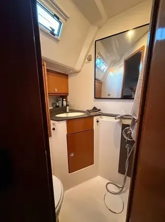 Head on Aquilo, a Bavaria Cruiser 46 sailboat at Preveza, Greece