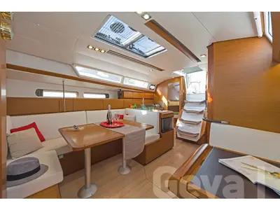 Salon of Geva I, a Jeanneau Sun Odyssey 419 sailboat at Municipal Unit of Rhodes, Greece