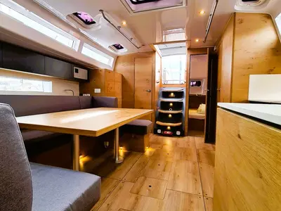 Galley of First Edition, a Elan Impression 45 sailboat at Grad Šibenik, Croatia