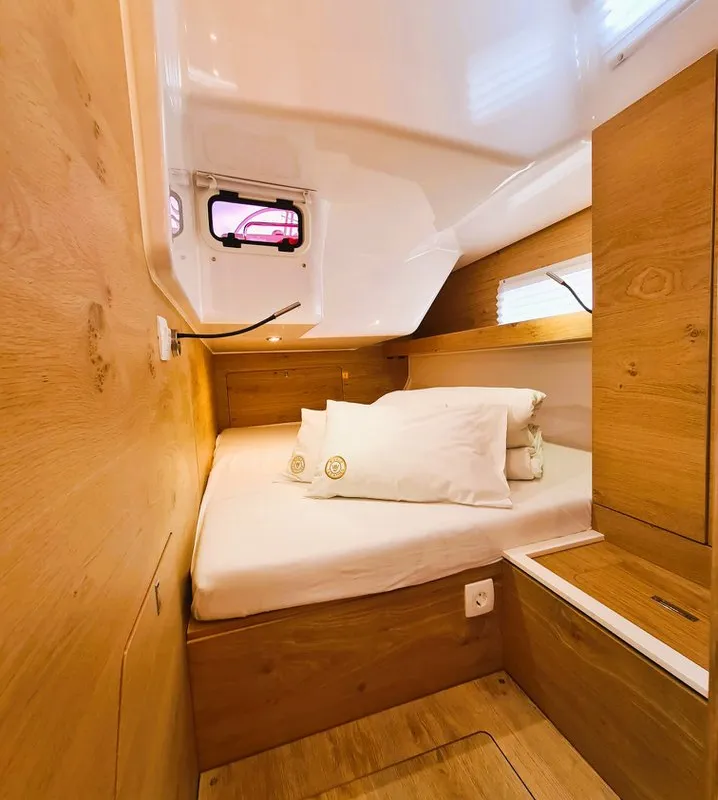 Cabin on First Edition, a Elan Impression 45 sailboat at Grad Šibenik, Croatia
